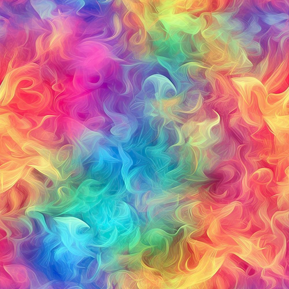 Rainbow Smoke Pattern 3 Quilting Cotton Fabric, quilting, cotton, fabric, multicolor, rainbow, smoke, swirling, vibrant, soft texture, premium, colorful, abstract, flowing, artistic, bright, smooth, textile