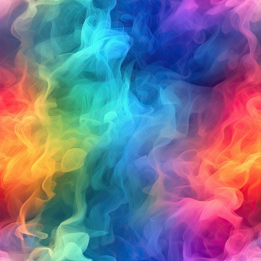 Rainbow Smoke Pattern 6 Quilting Cotton Fabric, rainbow colors, smoke effect, swirling design, vibrant hues, multicolor, soft texture, cotton material, quilting textile, colorful abstract, gradient shades, fabric yardage, premium quality, artistic print, fabric material