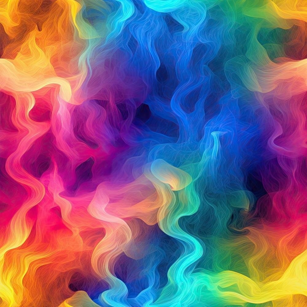 Rainbow Smoke Pattern 9 Quilting Cotton Fabric, multicolor, vibrant, swirling, wavy, abstract, gradient, rainbow, soft texture, quilting, cotton, fabric, colorful, artistic, textile, decorative, premium quality