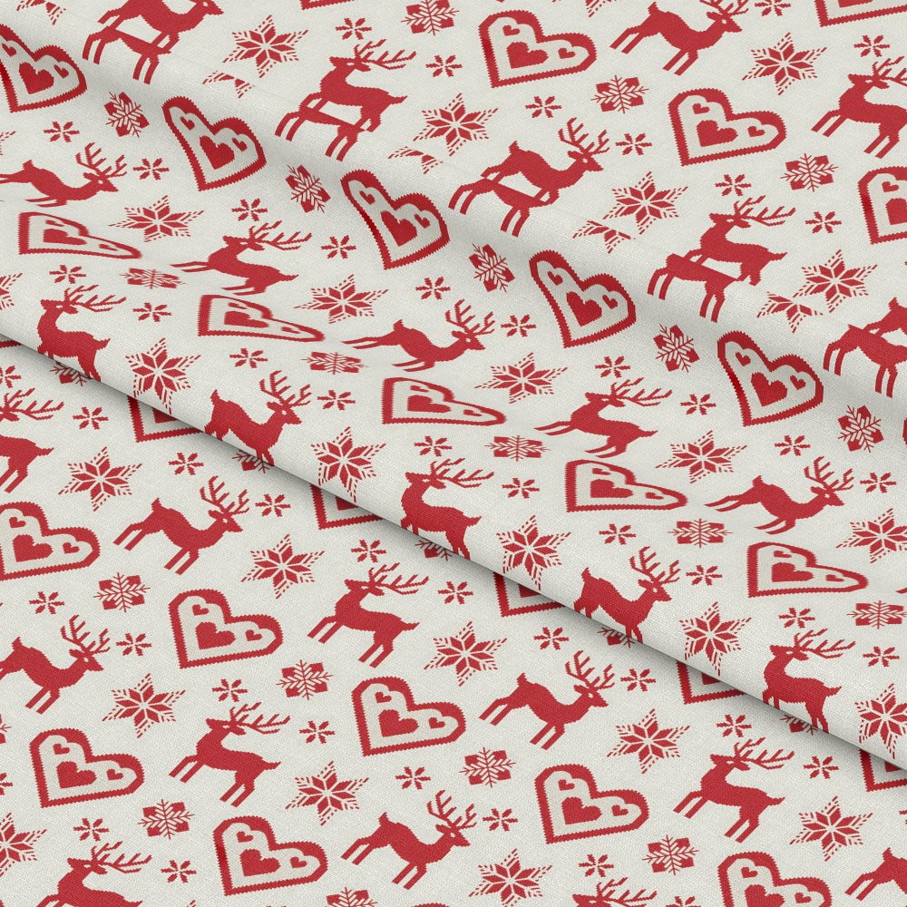 Scandinavian Folk Christmas Pattern 15 Quilting Cotton Fabric