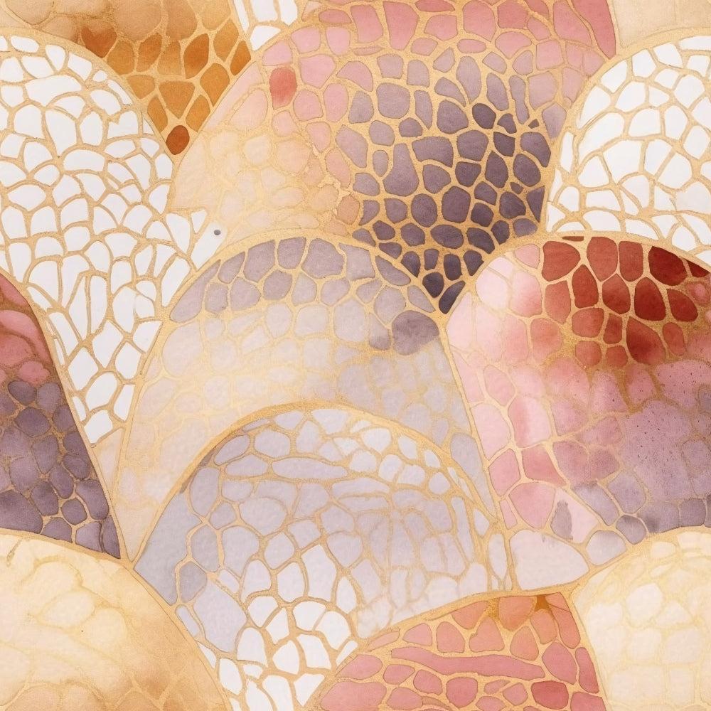 Modern Alcohol Ink Pattern 17 Quilting Cotton Fabric featuring organic shapes, abstract design, warm tones of beige, pink, brown, lavender, and gold accents, textured appearance, soft cotton material, artistic fabric for quilting projects, vibrant and elegant textile.