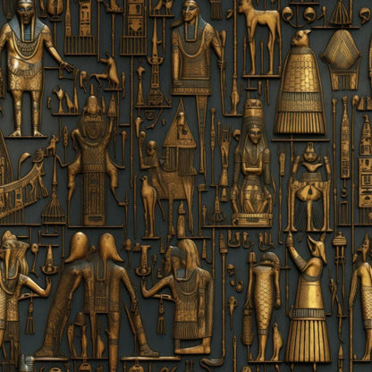 - 2D Ancient Egypt Pattern 66 Quilting Cotton Fabric  
- cotton textile  
- quilting material  
- vintage Egyptian motifs  
- gold and dark blue colors  
- fabric with historical design  
- ornamental repeating images  
- premium quilting fabric  
- traditional style cotton fabric