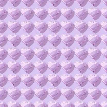 - Charm Keeper Pattern 2 Quilting Cotton Fabric  
- Lavender  
- Pastel purple  
- Heart shapes  
- Repeated  
- Soft texture  
- Quilting  
- Cotton  
- Textile  
- Fabric yardage