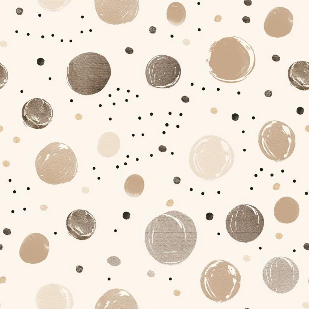 - Neutral Newborn Pattern 11 Quilting Cotton Fabric - beige - taupe - cream - brown - circular shapes - dots - polka dot style - soft tones - cotton textile - quilting material