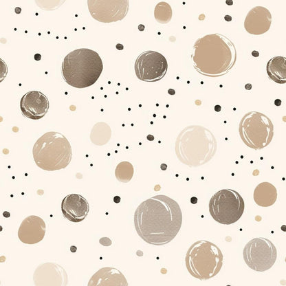 - Neutral Newborn Pattern 11 Quilting Cotton Fabric - beige - taupe - cream - brown - circular shapes - dots - polka dot style - soft tones - cotton textile - quilting material