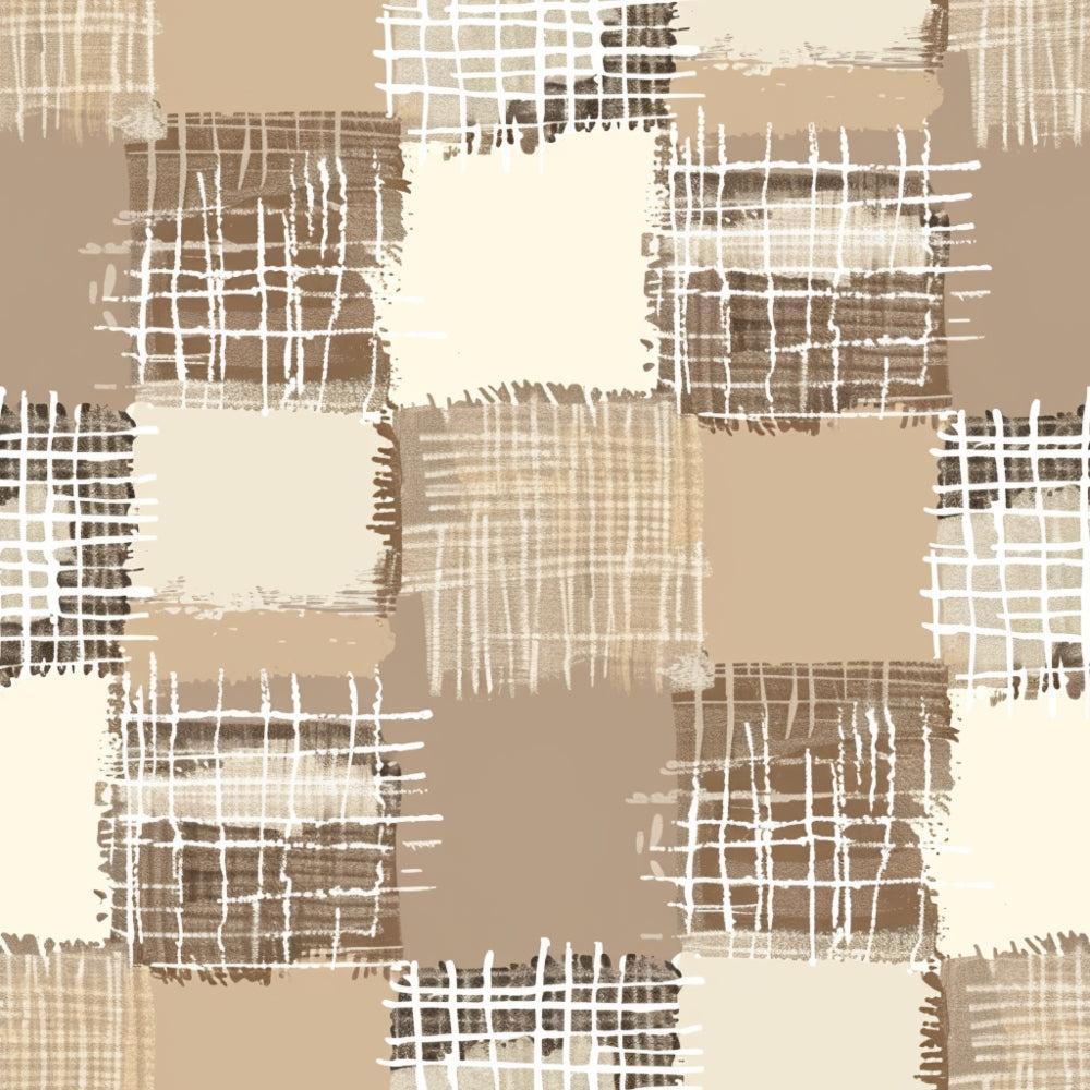 - Neutral Newborn Pattern 17 Quilting Cotton Fabric  
- Beige, cream, brown, tan colors  
- Checkered, grid, woven design  
- Quilting, cotton material  
- Soft, cozy, textured  
- Modern, rustic, natural tones  
- Seamless, patchwork style  
- Baby, newborn, nursery fabric