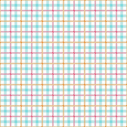 - Plaid for Summer Pattern 12 Quilting Cotton Fabric  
- Cotton fabric  
- Quilting material  
- Plaid design  
- Checkered pattern  
- Light blue, orange, red colors  
- Summer themed fabric  
- Textile for sewing  
- Soft cotton quilting fabric