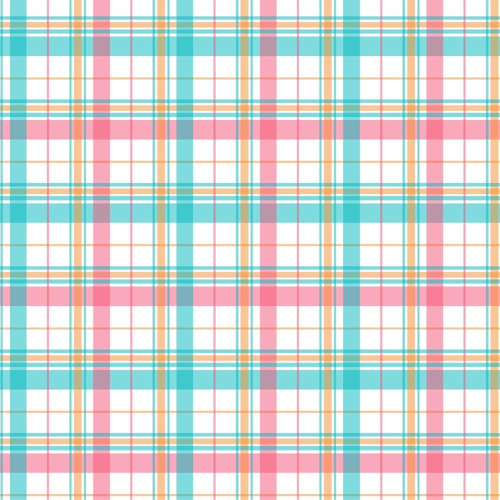 - Plaid for Summer Pattern 14 Quilting Cotton Fabric  
- Cotton fabric  
- Quilting material  
- Plaid design  
- Summer colors  
- Pastel plaid  
- Blue and pink stripes  
- Orange accents  
- Light and airy textile  
- Soft cotton fabric