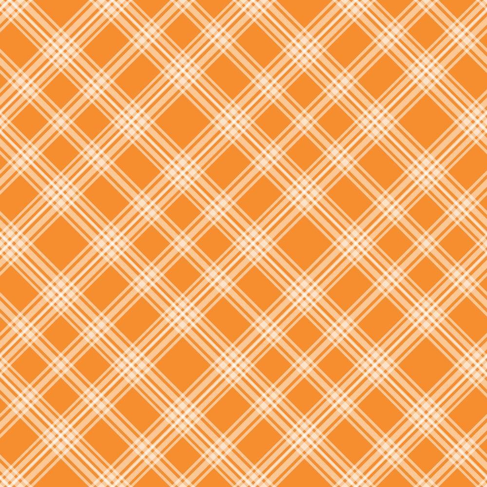 • Plaid for Summer Pattern 6 Quilting Cotton Fabric • orange • white • plaid • checkered • cotton • quilting • textile • fabric yardage • classic • geometric • lightweight • smooth • breathable • sewing • craft