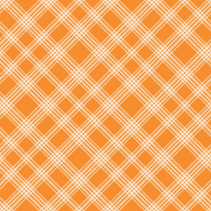 • Plaid for Summer Pattern 6 Quilting Cotton Fabric • orange • white • plaid • checkered • cotton • quilting • textile • fabric yardage • classic • geometric • lightweight • smooth • breathable • sewing • craft
