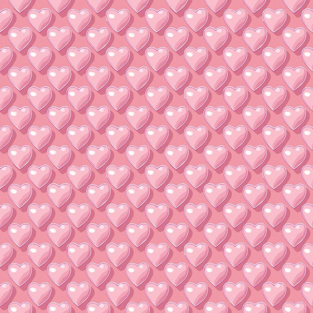 - Charm Keeper Pattern 19 Quilting Cotton Fabric  
- pink hearts  
- repeating heart design  
- soft pastel colors  
- cotton textile  
- quilting material  
- feminine motif  
- smooth fabric surface  
- delicate print  
- light pink background  
- stitched appearance  
- romantic theme