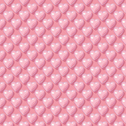 - Charm Keeper Pattern 19 Quilting Cotton Fabric  
- pink hearts  
- repeating heart design  
- soft pastel colors  
- cotton textile  
- quilting material  
- feminine motif  
- smooth fabric surface  
- delicate print  
- light pink background  
- stitched appearance  
- romantic theme