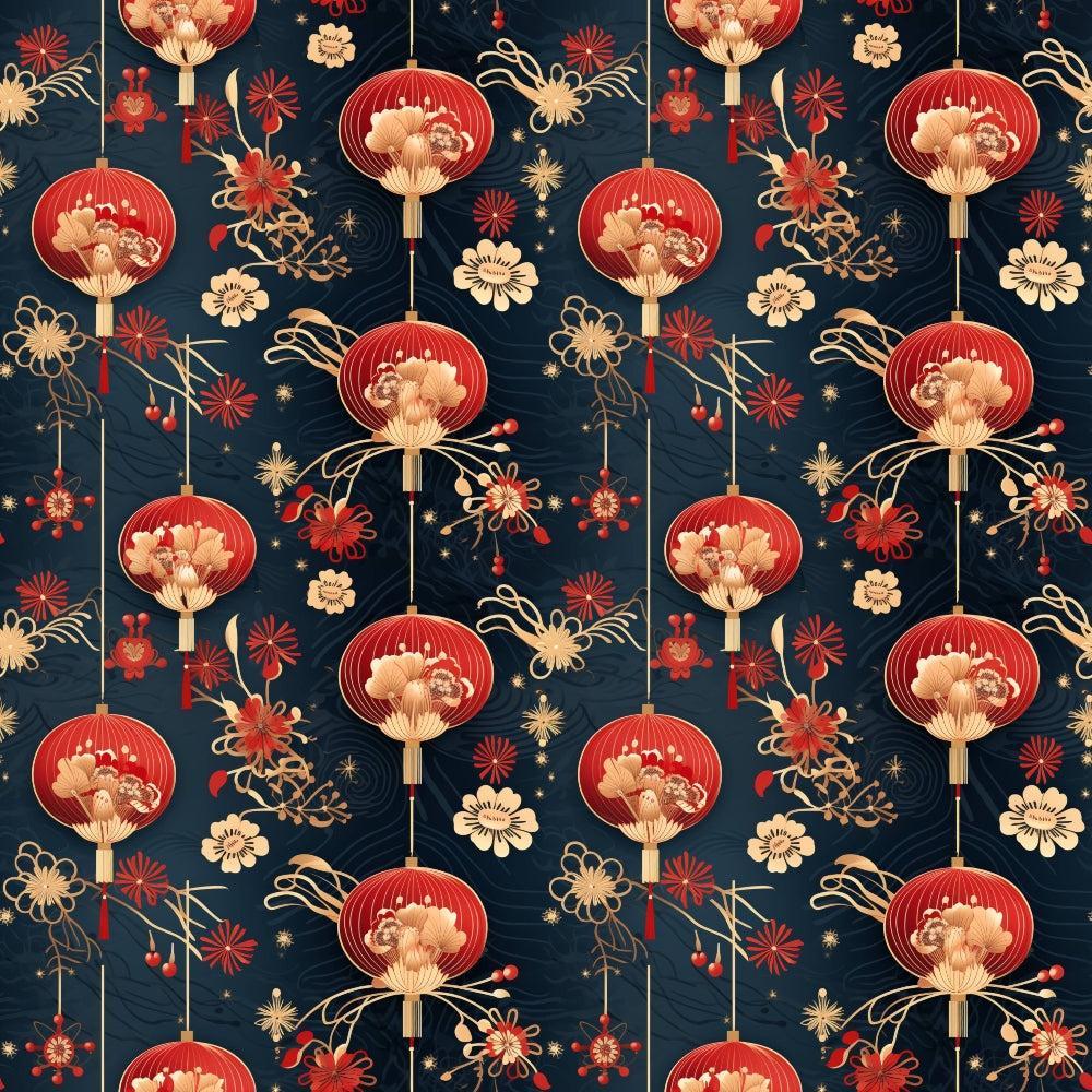 - Chinese Lunar Lantern Lights Pattern 2 Quilting Cotton Fabric
- red lanterns
- beige floral motifs
- navy blue background
- cotton textile
- quilting material
- traditional Asian design
- fabric yardage
- decorative lanterns
- sewing fabric