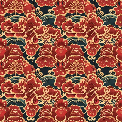 Chinese Lunar Lantern Lights Pattern 6 Quilting Cotton Fabric