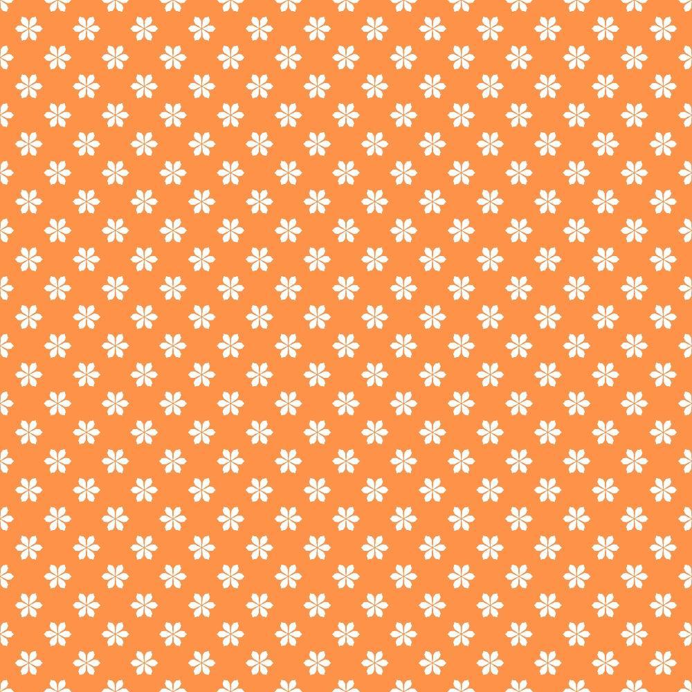 - Summer Rainbow Pattern 7 Quilting Cotton Fabric  
- Orange background  
- White floral motifs  
- Small flower design  
- Cotton textile  
- Quilting fabric  
- Summer-themed fabric  
- Soft texture  
- Bright colors  
- Yardage fabric  
- Craft material  
- Lightweight cotton