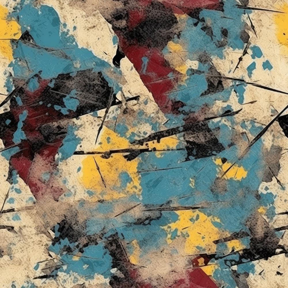 - Grunge Dry Paint Texture Pattern 3 Quilting Cotton Fabric  
- Abstract design  
- Blue, yellow, red, black, beige colors  
- Textured look  
- Quilting fabric  
- Cotton material  
- Artistic splatter  
- Distressed style  
- Soft textile  
- Creative cotton fabric