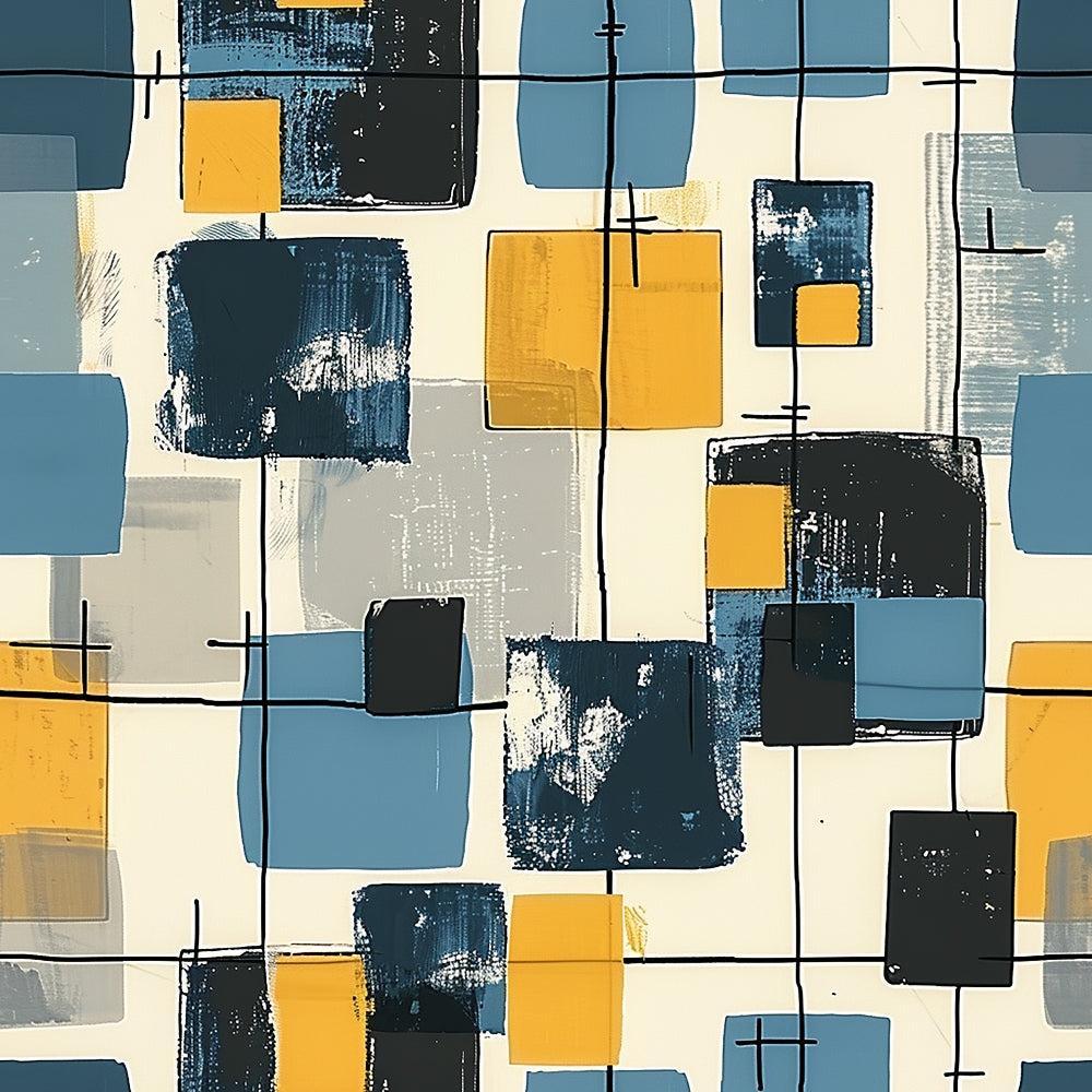 - Mid-Century Muse Pattern 2 Quilting Cotton Fabric  
- geometric  
- squares  
- rectangles  
- yellow  
- blue  
- black  
- beige  
- cream  
- abstract  
- modern  
- quilting  
- cotton  
- fabric