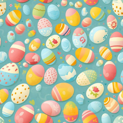 Easter Eggs Pattern 10 Quilting Cotton Fabric