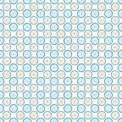 • Soft Winter Charm Pattern 7 Quilting Cotton Fabric  
• cotton textile  
• quilting material  
• circular motif  
• blue circles  
• beige circles  
• white background  
• geometric design  
• sewing fabric  
• crafting textile