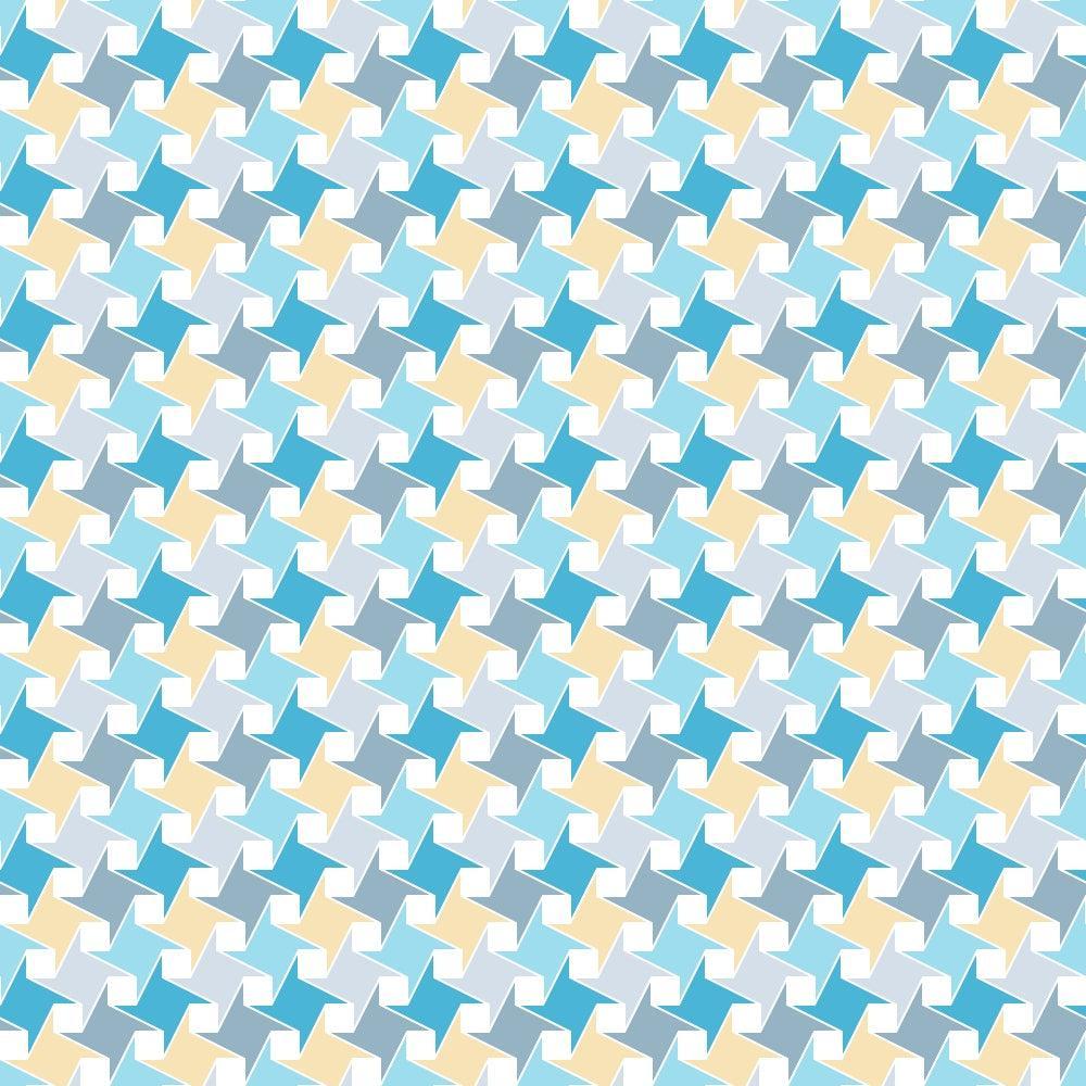 - Soft Winter Charm Pattern 17 Quilting Cotton Fabric
- Abstract geometric shapes
- Repetitive angular design
- Pastel colors: light blue, pale yellow, white, teal
- Cotton textile material
- Quilting fabric, smooth texture
- Contemporary modern style
- Soft muted color palette
- Fabric yardage for sewing projects