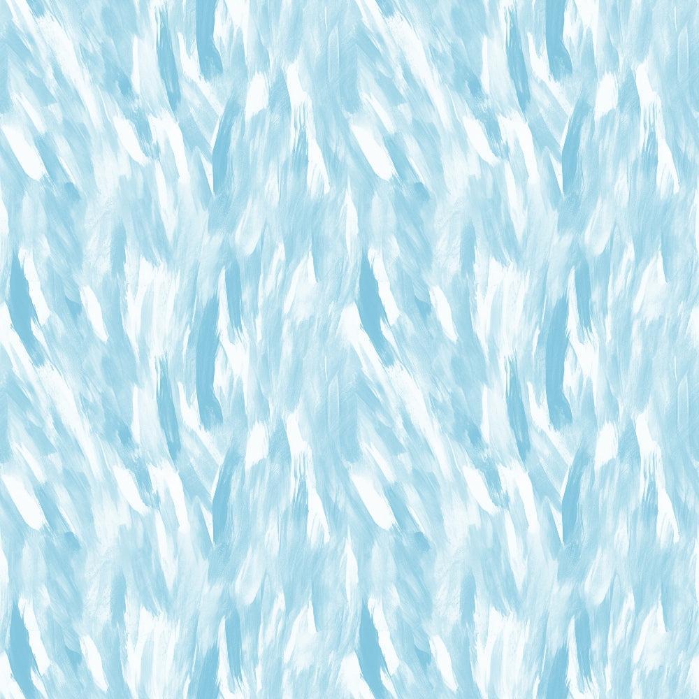 - Watercolor Brush Strokes Pattern 68 Quilting Cotton Fabric - abstract - artistic - soft blue - light teal - white - textured - painted - fabric - textile - quilting - cotton - seamless - brushwork - streaks - flowing - gentle - smooth
