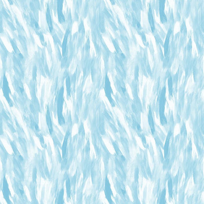 - Watercolor Brush Strokes Pattern 68 Quilting Cotton Fabric - abstract - artistic - soft blue - light teal - white - textured - painted - fabric - textile - quilting - cotton - seamless - brushwork - streaks - flowing - gentle - smooth