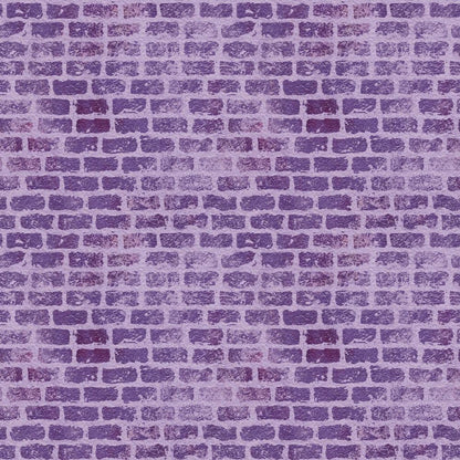 - Grunge Brick Wall Pattern 20 Quilting Cotton Fabric  
- Brick texture, distressed, vintage style  
- Purple tones, lavender, violet  
- Quilting fabric, soft cotton material  
- Rustic, weathered, rough surface  
- Artisan textile, creative crafting material
