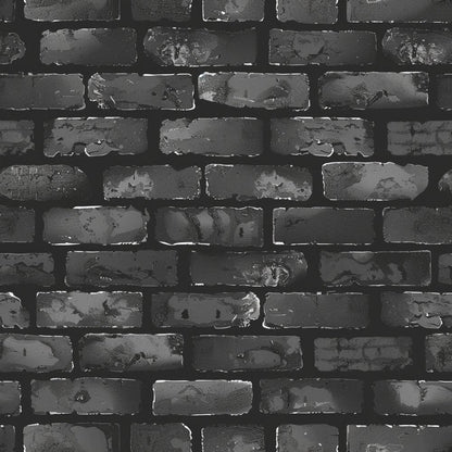 - Brick Walls Pattern 18 Quilting Cotton Fabric  
- Dark gray, black tones  
- Brick wall design  
- Textured, rustic appearance  
- Quilting fabric  
- Cotton textile  
- Urban, industrial style  
- Seamless brick pattern  
- Durable, versatile material