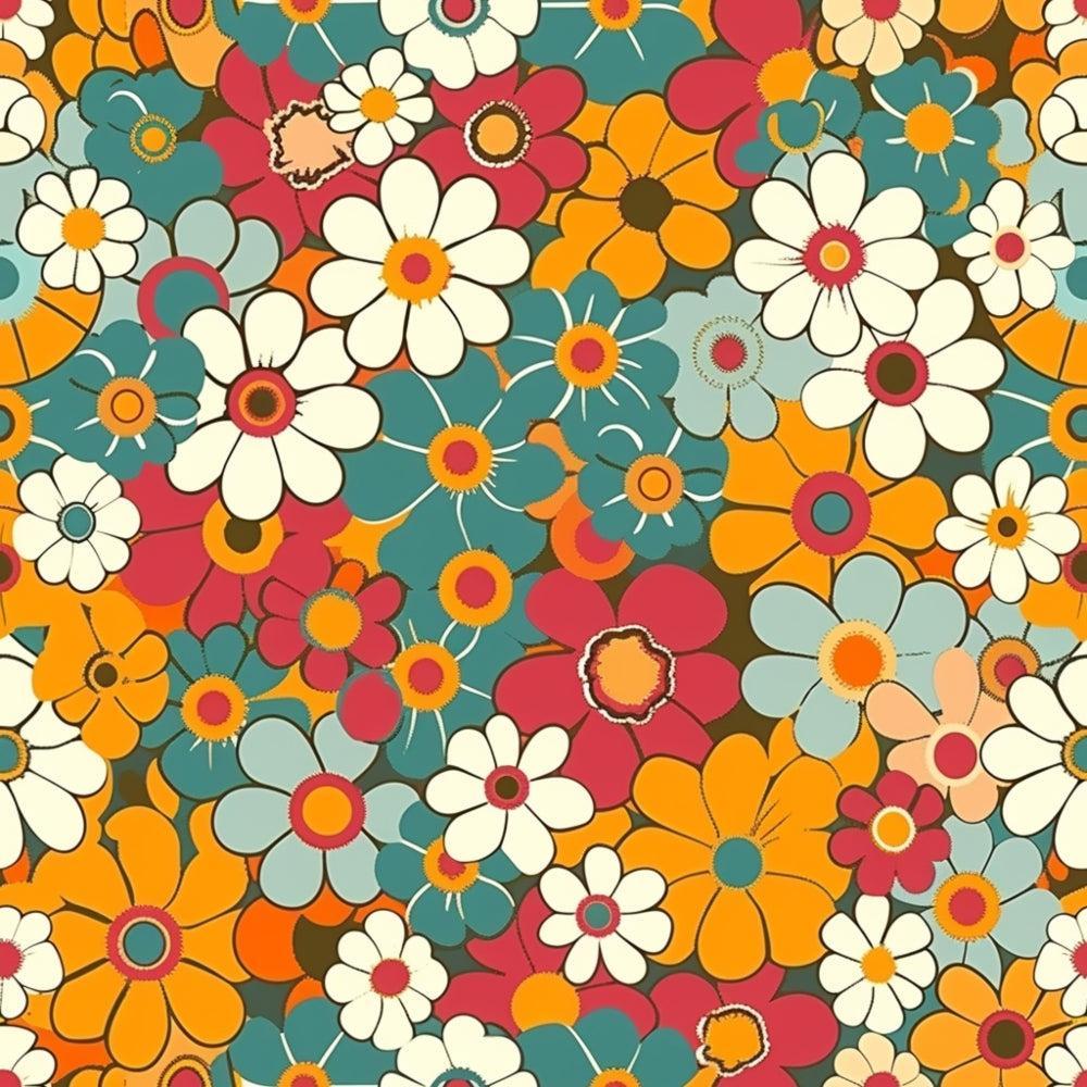 - Groovy Spring Florals Pattern 20 Quilting Cotton Fabric  
- colorful  
- floral  
- vintage  
- daisies  
- retro  
- orange  
- red  
- teal  
- cream  
- yellow  
- cotton  
- quilting  
- fabric  
- spring  
- garden  
- decorative