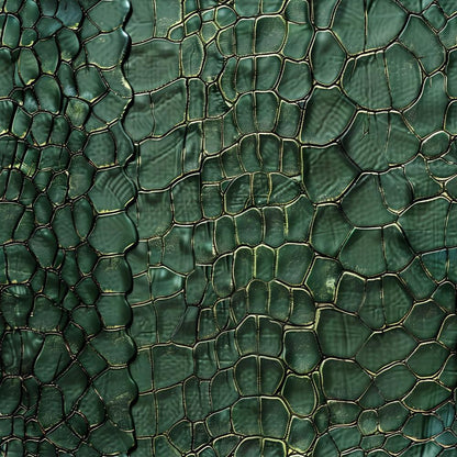 - Jungle Animal Skins Pattern 6 Quilting Cotton Fabric  
- green shades  
- reptile skin texture  
- crocodile or alligator inspired  
- quilting material  
- cotton textile  
- natural tones  
- organic design  
- exotic animal print  
- irregular scale shapes  
- textured fabric surface