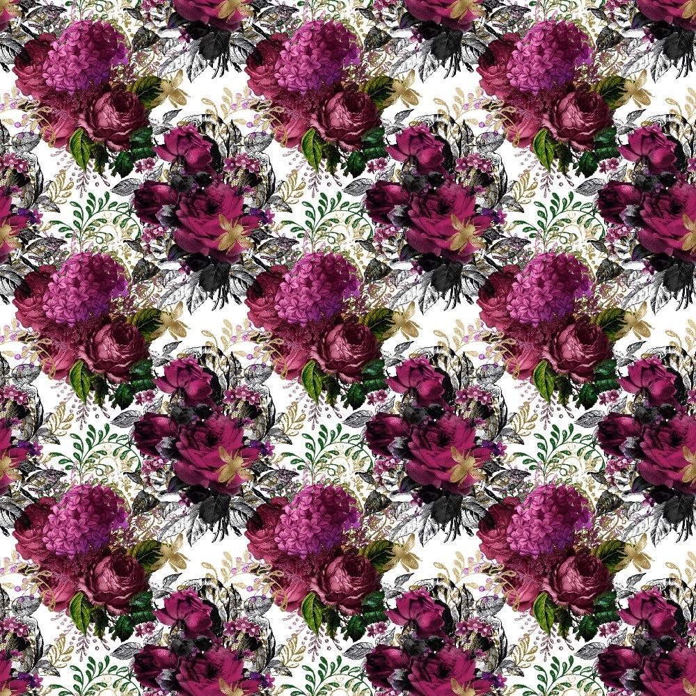 - Lovely Bee Pattern 17 Quilting Cotton Fabric
- Floral design
- Purple, magenta, green, black, white colors
- Cotton textile
- Quilting material
- Garden, botanical motif
- Vintage style
- Fabric yardage
- Soft texture
- Decorative cloth