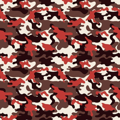 - Military Camouflage Pattern 6 Quilting Cotton Fabric  
- Cotton textile  
- Quilting fabric  
- Camouflage design  
- Earth tones  
- Red, brown, beige, black colors  
- Abstract shapes  
- Seamless print  
- Durable material  
- Crafting material