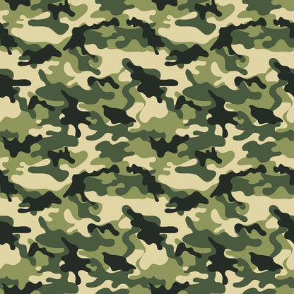 - Military Camouflage Pattern 18 Quilting Cotton Fabric  
- Green tones  
- Olive, dark green, tan, beige  
- Camouflage design  
- Cotton textile  
- Quilting material  
- Yardage fabric  
- Army style fabric  
- Outdoor inspired textile  
- Durable quilting fabric