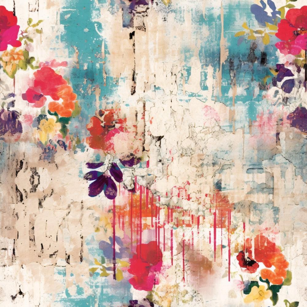 Girly Grunge Plaster Pattern 19 Quilting Cotton Fabric floral abstract texture cotton quilting fabric textile colorful bright artistic vintage shabby chic