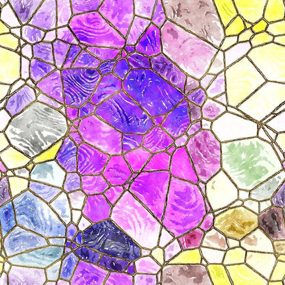 Watercolor Stained Glass Pattern 4 Quilting Cotton Fabric