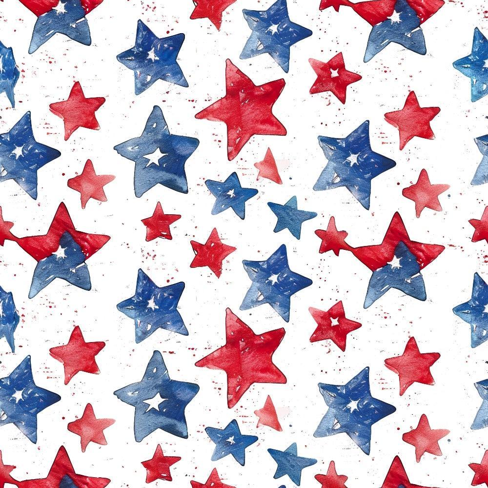 Watercolor 4th of July Pattern 1 Quilting Cotton Fabric