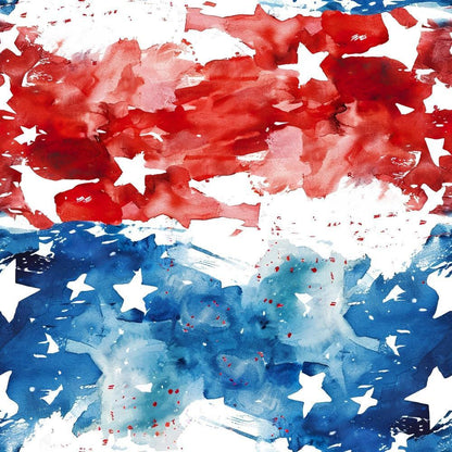 - Watercolor 4th of July Pattern 16 Quilting Cotton Fabric  
- Red blue white colors  
- Stars patriotic design  
- Abstract brush strokes  
- American holiday theme  
- Quilting cotton textile  
- Festive fabric yardage  
- Celebration print cotton