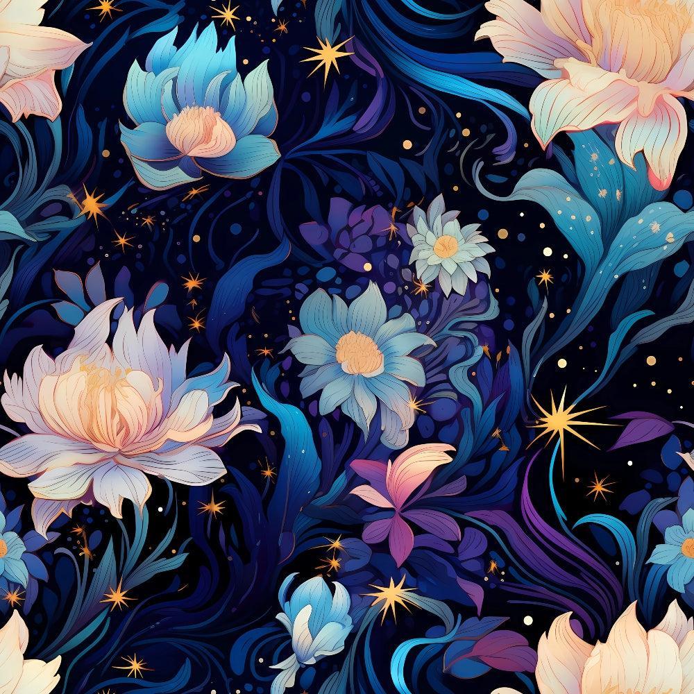 Watercolor Night Nouveau Pattern 1 Quilting Cotton Fabric