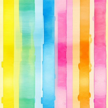 Watercolor Rainbow Stripes Pattern 1 Quilting Cotton Fabric
