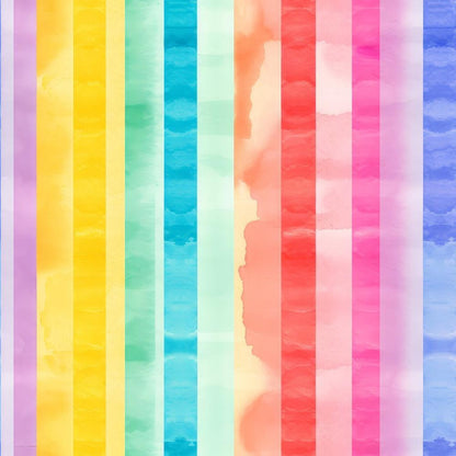 Watercolor Rainbow Stripes Pattern 11 Quilting Cotton Fabric