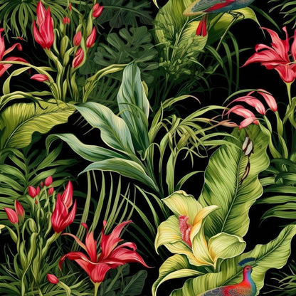 Tropical Flowers Pattern 1 Quilting Cotton Fabric