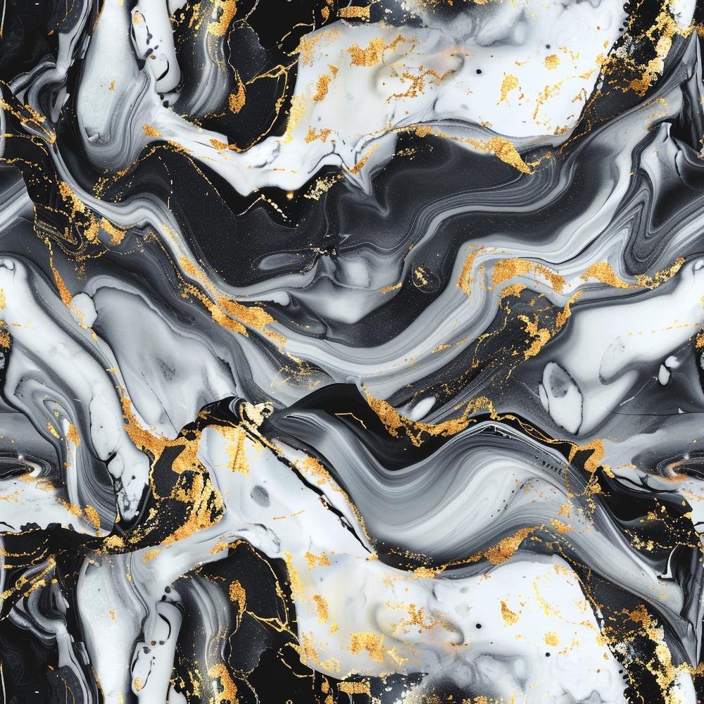 - Marble Textures Pattern 19 Quilting Cotton Fabric  
- Swirls, abstract, fluid design  
- Black, white, gray, gold accents  
- Textured, artistic, elegant  
- Quilting, sewing, crafting material  
- Soft, durable, cotton fabric