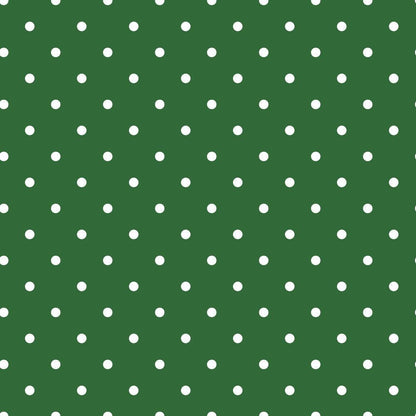 Sweet Strawberries Green Polka Dots Quilting Cotton Fabric