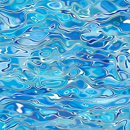 Blue Water Pattern 3 Quilting Cotton Fabric