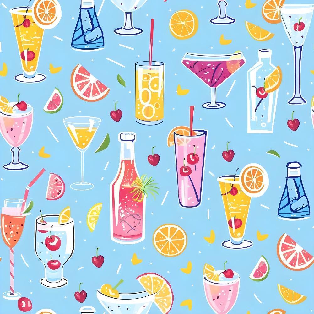 Summer Cocktails Pattern 1 Quilting Cotton Fabric