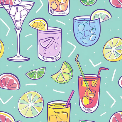 Summer Cocktails Pattern 14 Quilting Cotton Fabric