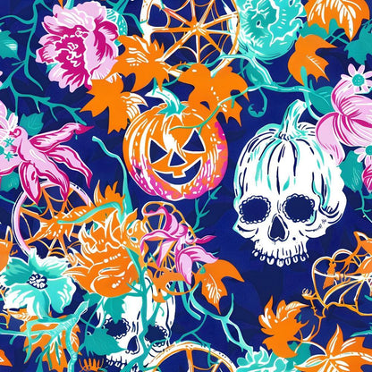 Preppy Bright Halloween Pattern 3 Quilting Cotton Fabric