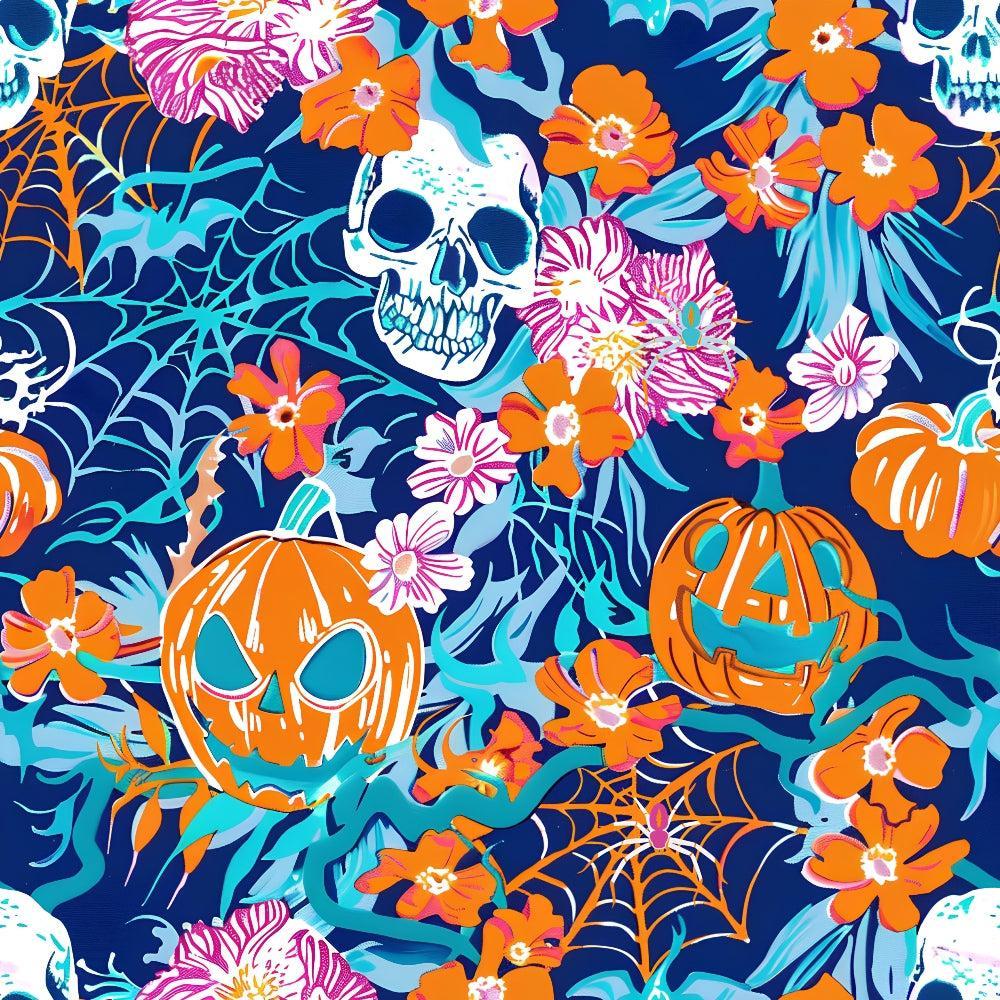 Preppy Bright Halloween Pattern 6 Quilting Cotton Fabric