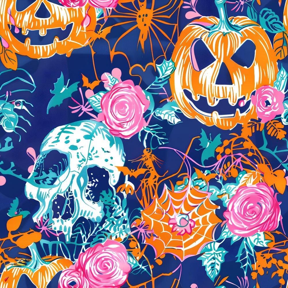 Preppy Bright Halloween Pattern 8 Quilting Cotton Fabric
