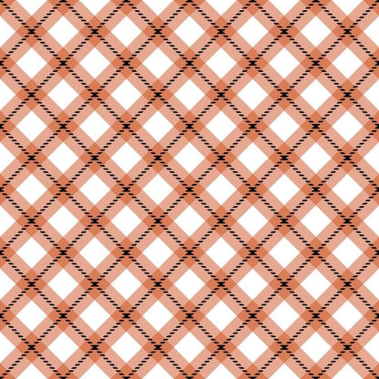 Fall Orange Plaid Pattern 1 Quilting Cotton Fabric